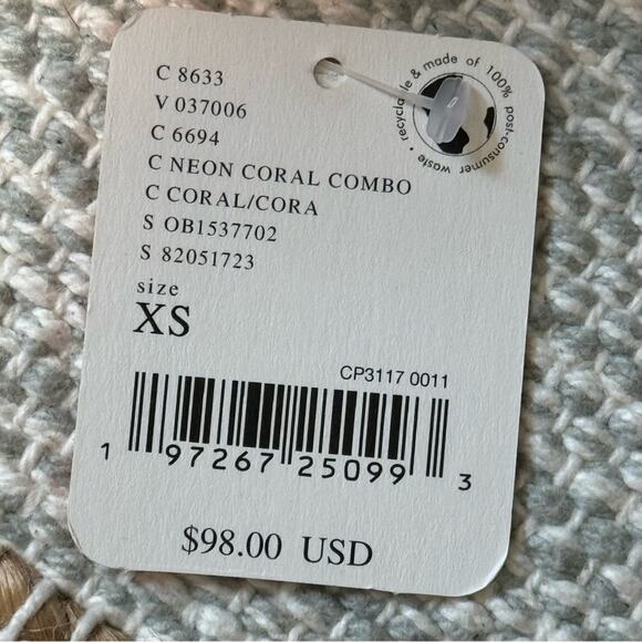 Free People Movement Lead The Pack Neon Coral Combo Fleece Oversized Hoodie XS - Picture 10 of 12